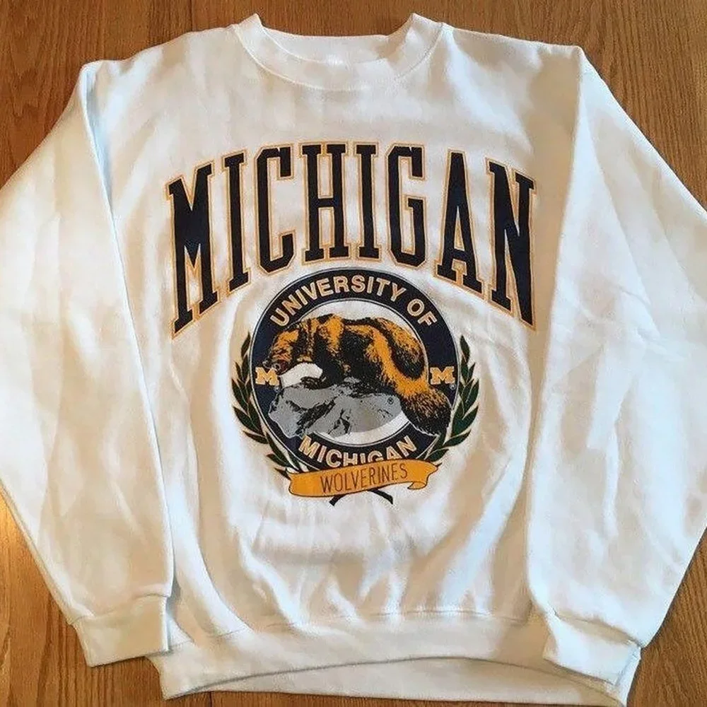 Vintage Michigan Wolverines Sweatshirt, University Michigan Crewneck, NCAA Shirt
